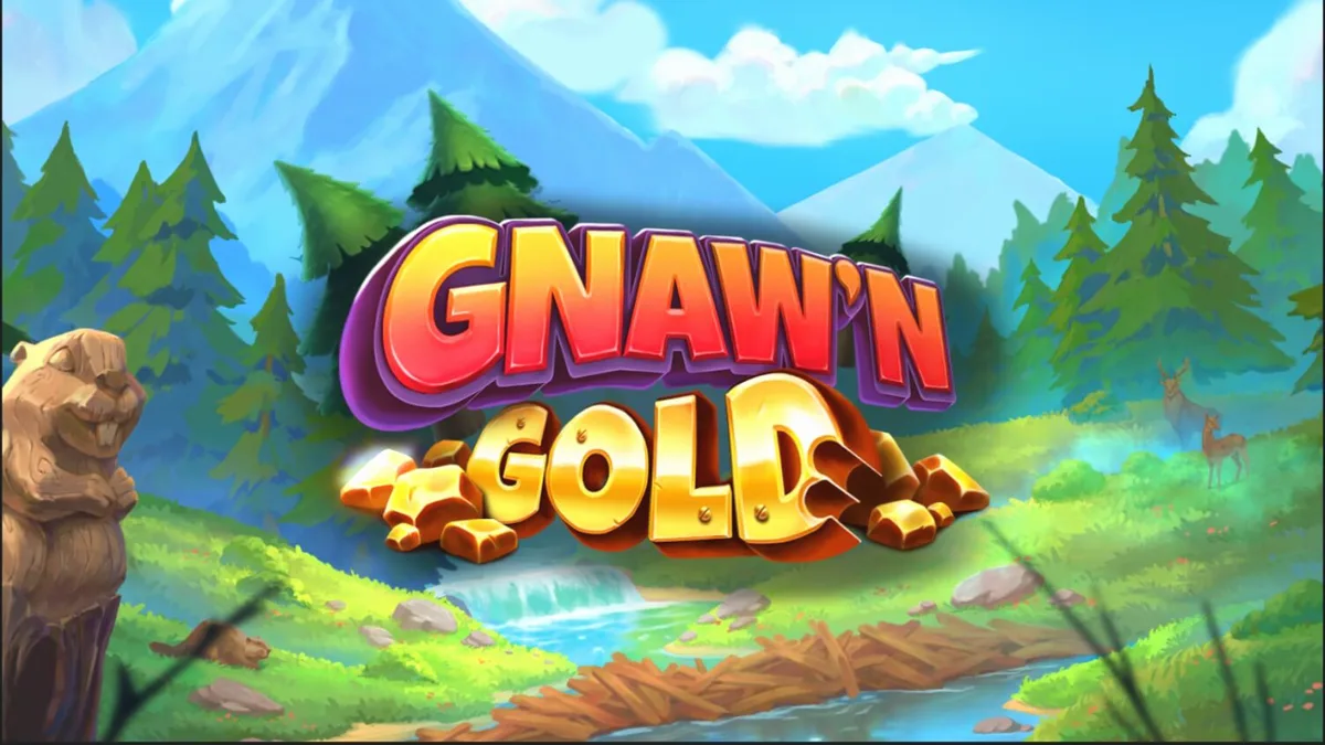 Pemandangan hutan asri dengan karakter berang-berang di slot Gnaw’n Gold