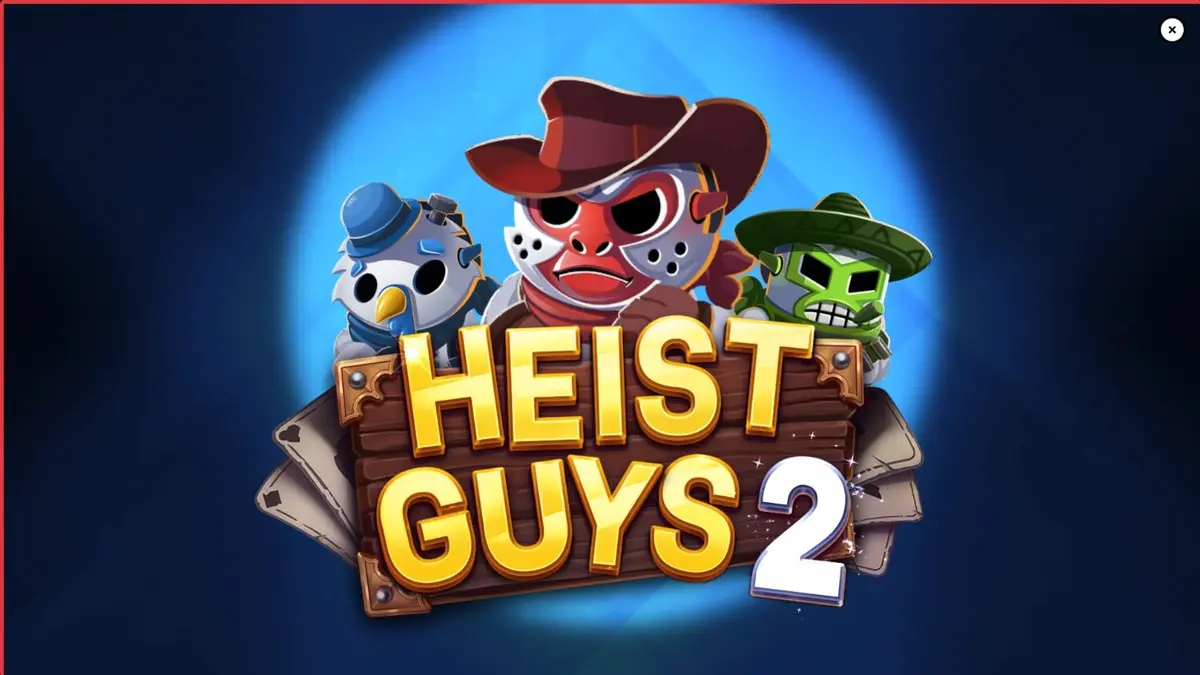 Tiga bandit dalam latar belakang Wild West di slot Heist Guys 2